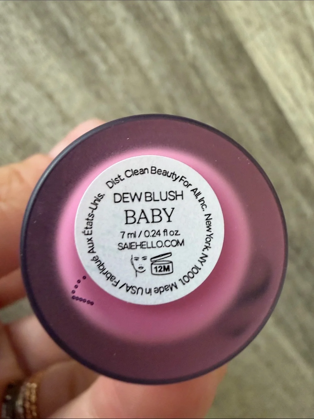 Saie Pink Cream Cheek Tint in baby